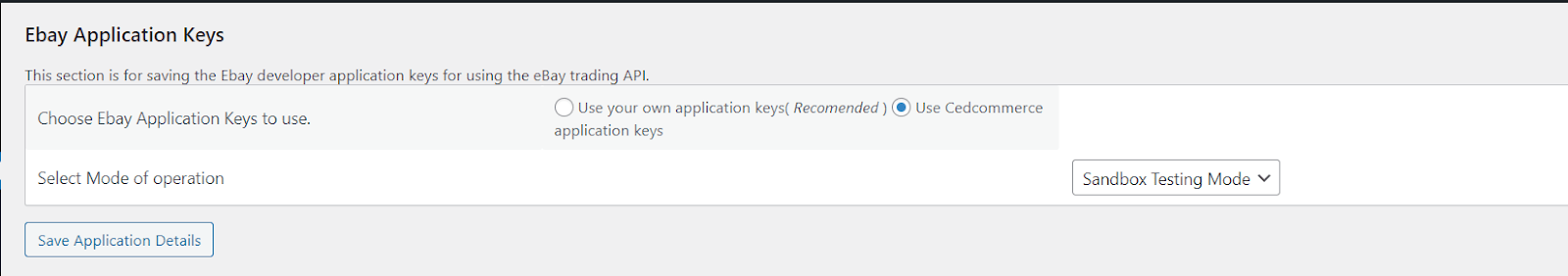 eBay Application Keys